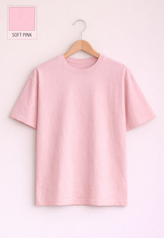 Emma Unisex Half Sleeve T-Shirt – Soft Pastel Pink