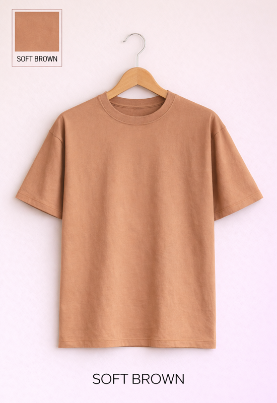 Emma Unisex Half Sleeve T-Shirt – Soft Brown
